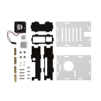 TRANSPARANTE BEHUIZING MET KOELELEMENTEN EN VENTILATOR VOOR RASPBERRY PI 4 