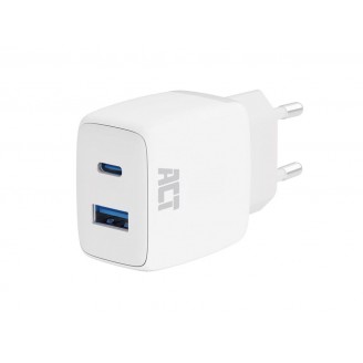 USB-oplader, 1 x USB-C, 1 x USB-A, Power Delivery-functie, 20W, 1,7A, wit