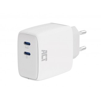 USB-oplader, 2 x USB-C, Power Delivery-functie, 65 W, 3,25 A, wit