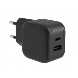 Snelle USB-oplader met GaN Fast Technology - 2 uitgangen - USB-A & USB-C - 30W