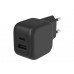 Snelle USB-oplader met GaN Fast Technology - 2 uitgangen - USB-A & USB-C - 30W Snelle USB-oplader met GaN Fast Technology - 2 uitgangen - USB-A & USB-C - 30W