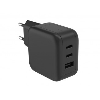 Snelle USB-oplader met GaN Fast Technology - 3 uitgangen - USB-A & 2 x USB-C - 67W