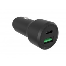 USB autolader - aluminium behuizing - 2 uitgangen - USB-A & USB-C - 38W