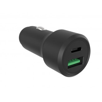 USB autolader - aluminium behuizing - 2 uitgangen - USB-A & USB-C - 38W