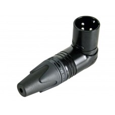 NEUTRIK - XLR KABELDEEL, 3-POLIG MANNELIJK, HAAKS, NIKKEL BEHUIZING, ZILVERCONTACTEN - ZWART