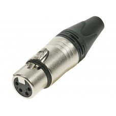 NEUTRIK - XLR KABELDEEL, 4-POLIG VROUWELIJK, VERZILVERD, VERNIKKELD