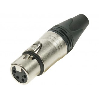 NEUTRIK - XLR KABELDEEL, 4-POLIG VROUWELIJK, VERZILVERD, VERNIKKELD