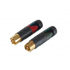NEUTRIK - CINCH (PAAR), VERGULD, MASSIEVE PIN, VOOR KABELS VAN 3 - 7.3mm