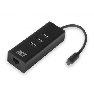 USB-C 3.2 Gen1 hub 3 poorten met Gigabit netwerkpoort.