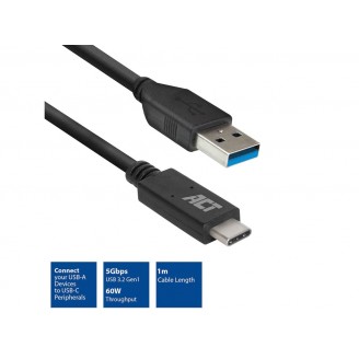 USB 3.0-kabel, USB-A naar USB-C, 1 meter