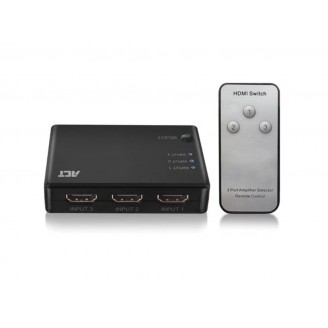 4K HDMI switch 3 poorten, weergave van 3 HDMI bronnen op één monitor.