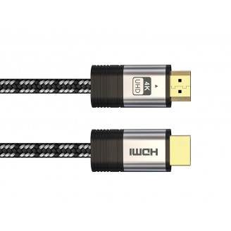 Premium HDMI 2.0 katoen gevlochten kabel met vergulde connector - 4K Video - 1 meter