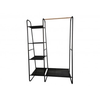 Kledingrek met legplanken - Metaal - Zwart - 100 x 40 x 150 cm