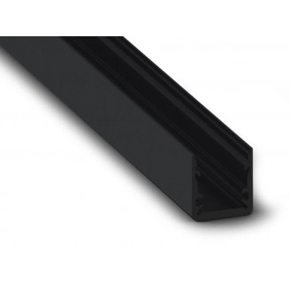 SLIMLINE 15 FL - ALUMINIUM PROFIEL VOOR LEDSTRIP - HIGH EFFICIENCY - ZWART - PREMIUM KWALITEIT