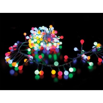 Clusterlight LED - 3 m - 176 veelkleurige ballen - transparant draad - 24 V