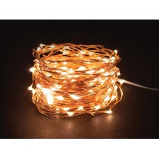 Microlight LED - 12 m - 120 warm witte lampen - koperdraad - 4,5 V