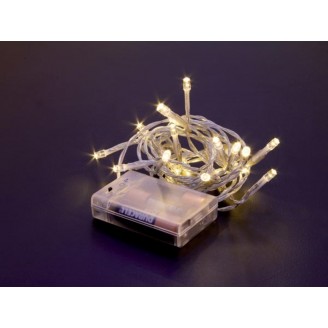 Mini tafellamp LED - 2 m - 20 warm witte lampen - transparant draad - modulator - batterijen niet meegeleverd