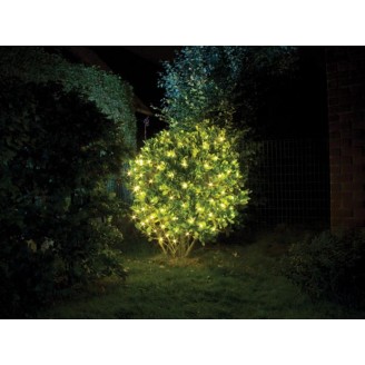 Smart Netlight LED - 1,2 x 1,2 m - 60 warm witte lampen - groene draad - modulator - batterijen niet meegeleverd
