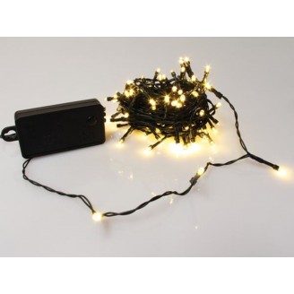 Smart Light LED - 10 m - 100 warm witte lampen - groene draad - modulator - batterijen niet meegeleverd
