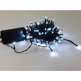 Smart Light LED - 10 m - 100 witte lampen - groene draad - modulator - batterijen niet meegeleverd