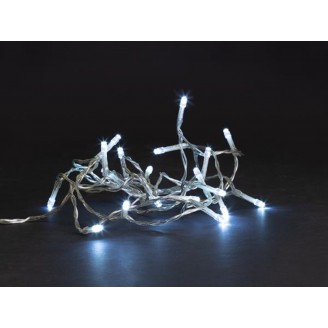 MEISSA LED - 2 m - 20 leds - wit - transparante kabel - modulator - batterijen niet meegeleverd