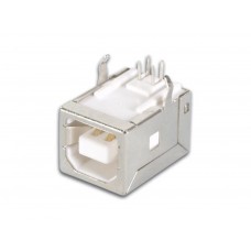 USB B VROUWELIJK, ENKELVOUDIGE CONNECTOR 90°, VOOR PCB