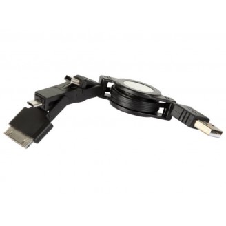 USB NAAR MINI USB + MICRO USB + IPAD/IPOD - ZELFOPROLLEND