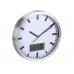 ALUMINIUM WANDKLOK MET LCD-DISPLAY EN THERMOMETER, HYGROMETER & WEERSVOORSPELLING -   25 cm