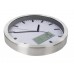 ALUMINIUM WANDKLOK MET LCD-DISPLAY EN THERMOMETER, HYGROMETER & WEERSVOORSPELLING -   25 cm