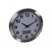 ALUMINIUM WANDKLOK MET LCD-DISPLAY EN THERMOMETER, HYGROMETER & WEERSVOORSPELLING -   35 cm