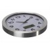 ALUMINIUM WANDKLOK MET LCD-DISPLAY EN THERMOMETER, HYGROMETER & WEERSVOORSPELLING -   35 cm