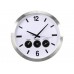 ALUMINIUM WERELDKLOK MET 3 TIJDZONES -   45.5 cm