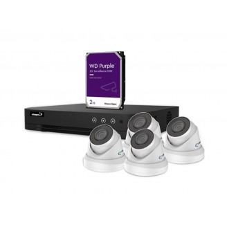 IP-VIDEOBEWAKINGSSET - 4-KANAALS NVR-RECORDER - 4 x WITTE IP DOME-CAMERA - 2 TB HD - KABELS