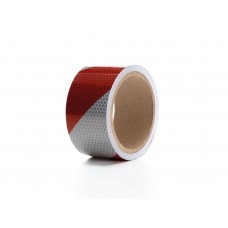 Honingraat reflecterende tape 5cm x 5m - Rood/Wit