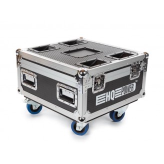 FLIGHTCASE MET 6 x HQLP10031 LED-VLOERSPOT MET ACCU