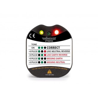 Stopcontactspanning- en aardingstester - Cat II - 230 V - LED- en zoemerindicatie