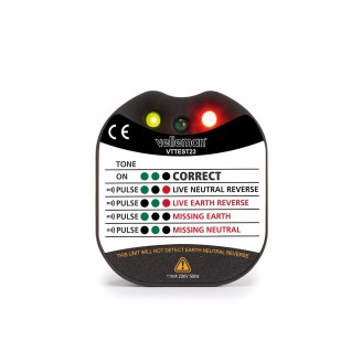 Stopcontactspanningstester - Cat II - 230 V - LED- & zoemerindicatie - Type E/F (Frankrijk/Duitsland)