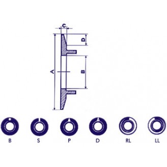 DIAL VOOR 21mm KNOP (ZWART - WITTE LIJN)