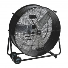VLOERVENTILATOR - DRUM - METAAL -   75 cm - ZWART