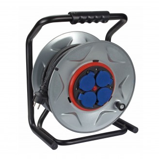 PROFESSIONELE NEOPREEN KABELHASPEL MET ANTI TWIST - 40 m - 3G2.5 - 4 STOPCONTACTEN - PENAARDE