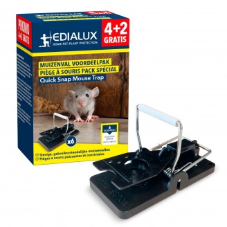 Quicksnap muizenval, promopack 4+2 stuks