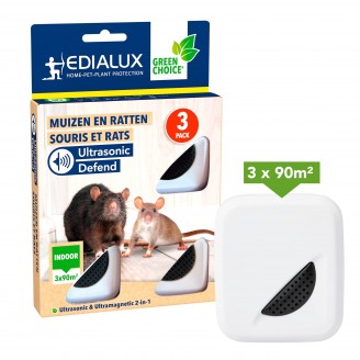 Ultrasonic Defend - Muizen & Ratten, max. 90m², 3 st.