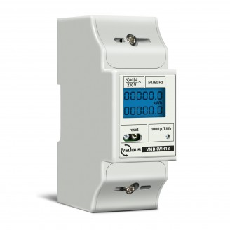 Eenfasige kwh-meter voor din-rail montage - 2 modules