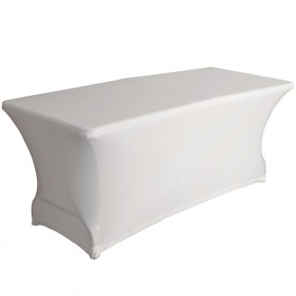 Hoes voor rechthoekige tafel -  stretch - wit