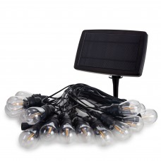 Solar LED - 15 m - 15 warmwitte lampen - zwarte draad