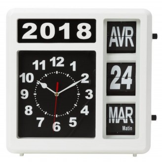 WANDKLOK MET FLIPOVER KALENDER - 31 x 31 cm - FRANS
